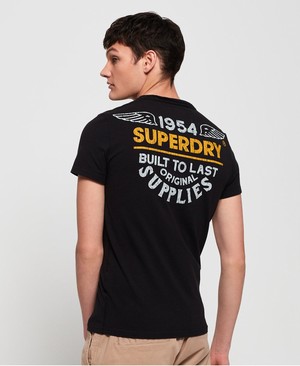 Superdry Premium Work Wear Férfi Pólók Fekete | HCDPS5907